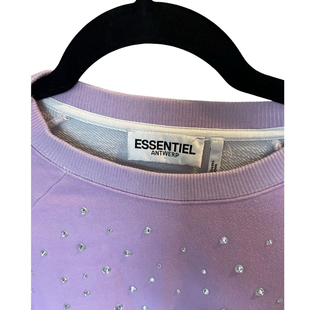 Essentiel Ombre Pink to Teal Crystal Embellished Crewneck Sweatshirt - Picture 2 of 3